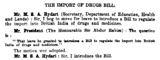 Import of Drugs Bill