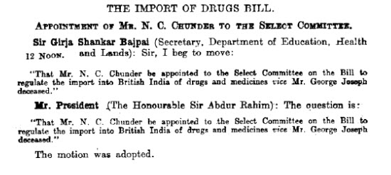 appointment of Mr. N. C. Chunder