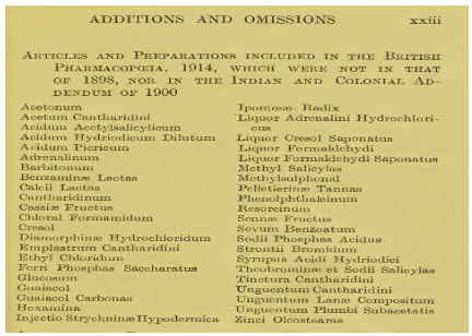B. P. 1914 for the first time included aspirin