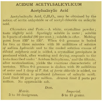 monograph of Acetylsalicylic Acid