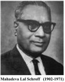 Prof. Mahadev Lal Schroff   