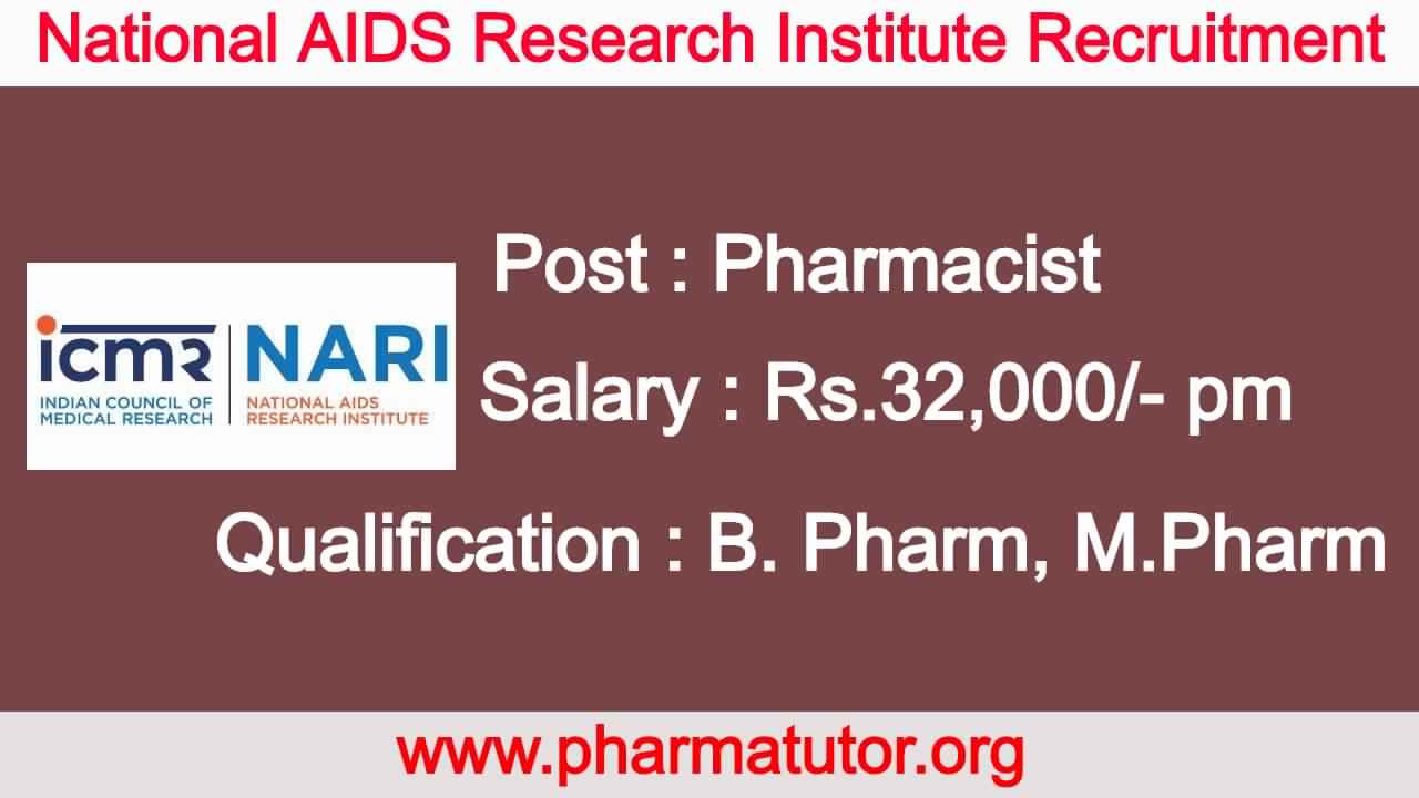 Apply online for Pharmacist at National AIDS Research Institute |  PharmaTutor