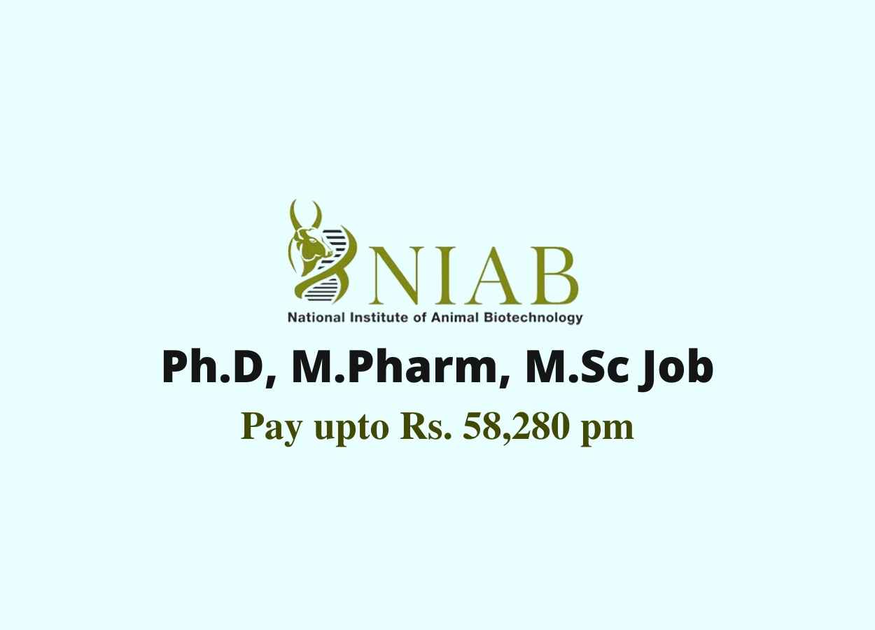, ,  Job as Research Associate at NIAB | Pay upto Rs. 58,280  pm | PharmaTutor
