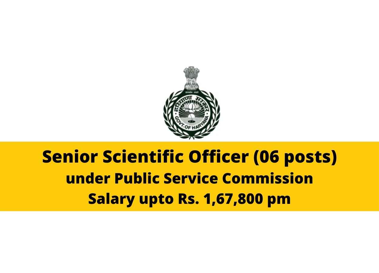 Vacancy for Senior Scientific Officer at HPSC | Salary upto Rs. 1,67,800 pm  | PharmaTutor