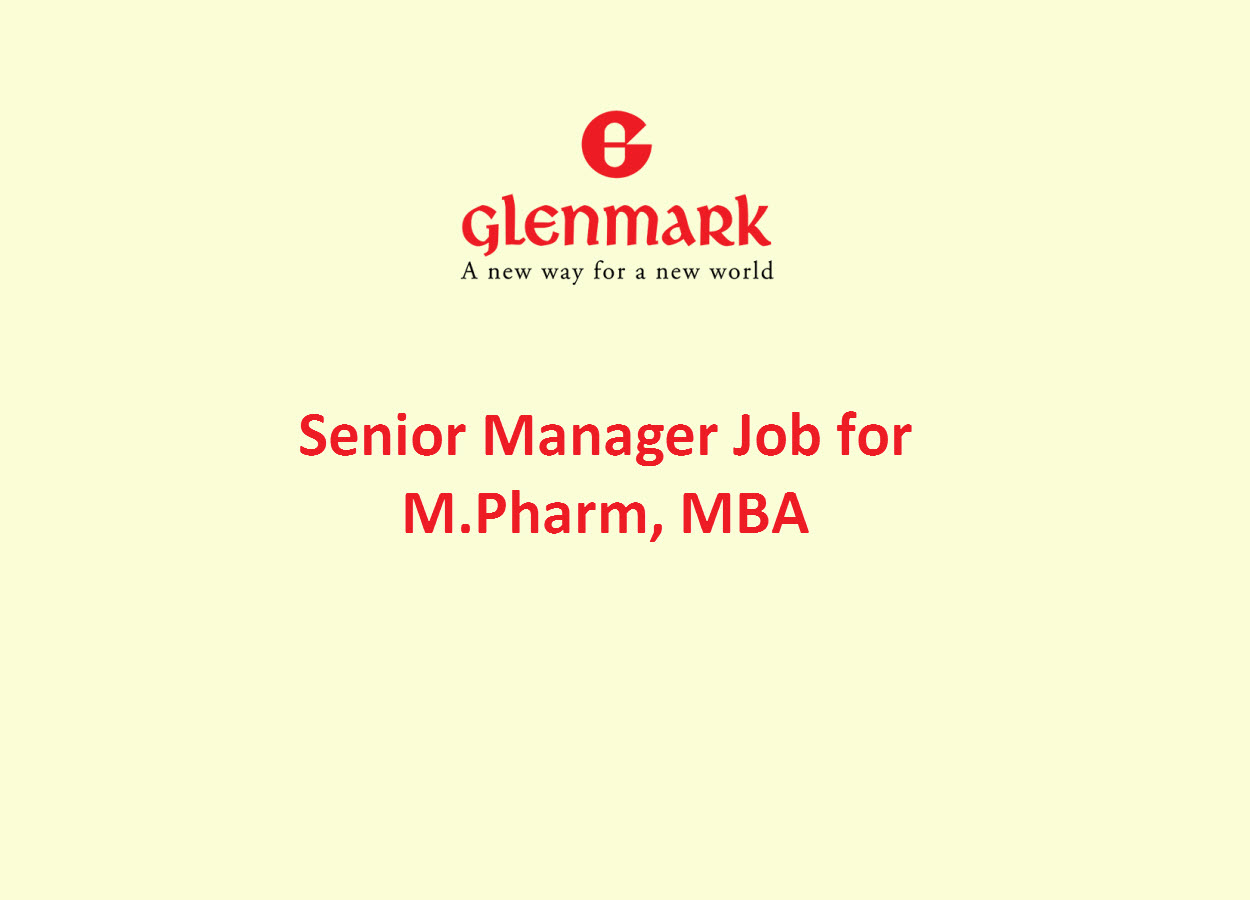 Glenmark Pharma looking for Senior Manager