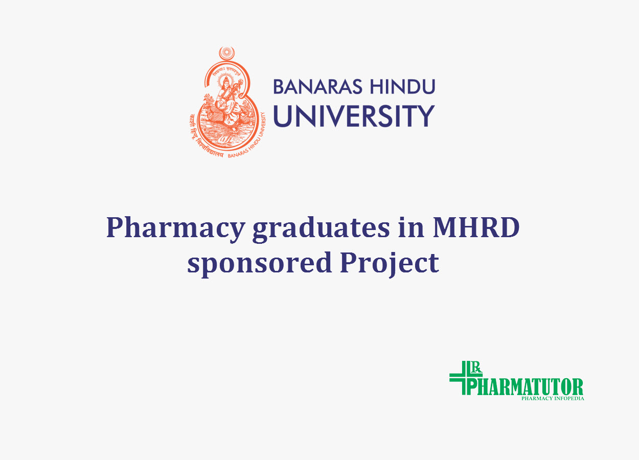 pharmacy graduates job in mhrd sponsored project