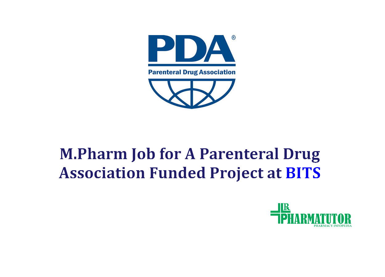 Job for Project Fellow for A Parenteral Drug Association Funded Project