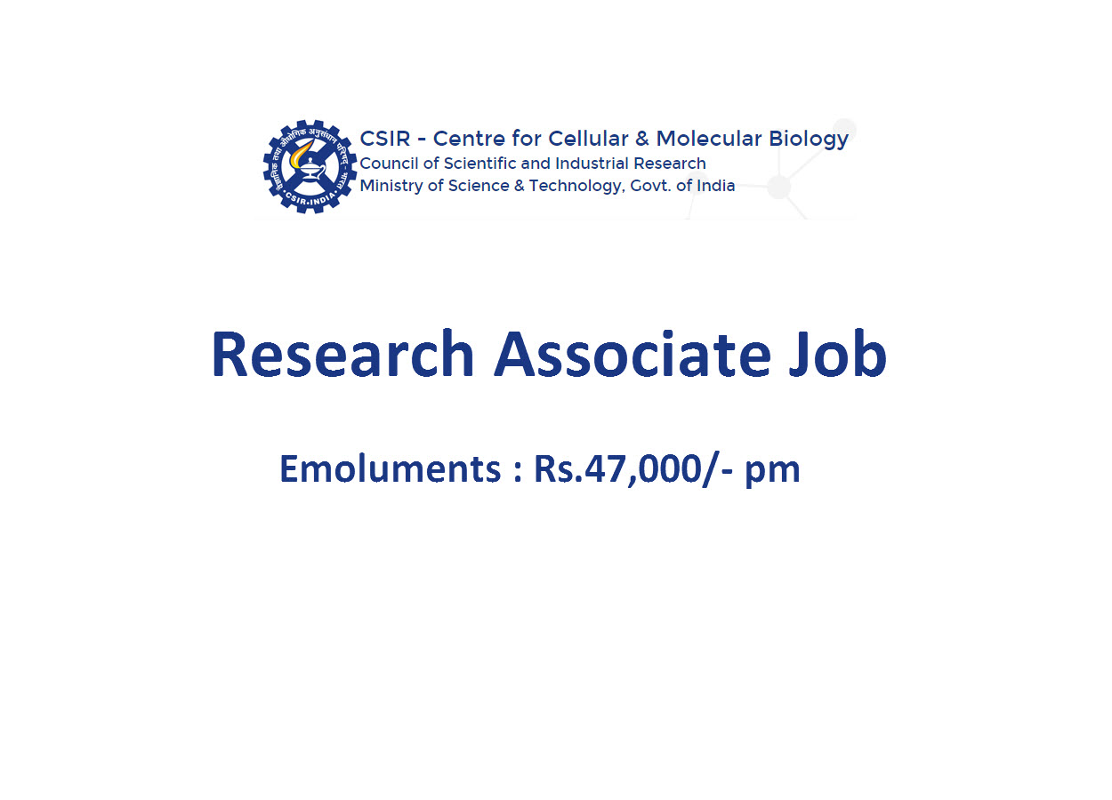 Vacancy for Research Associate at CCMB