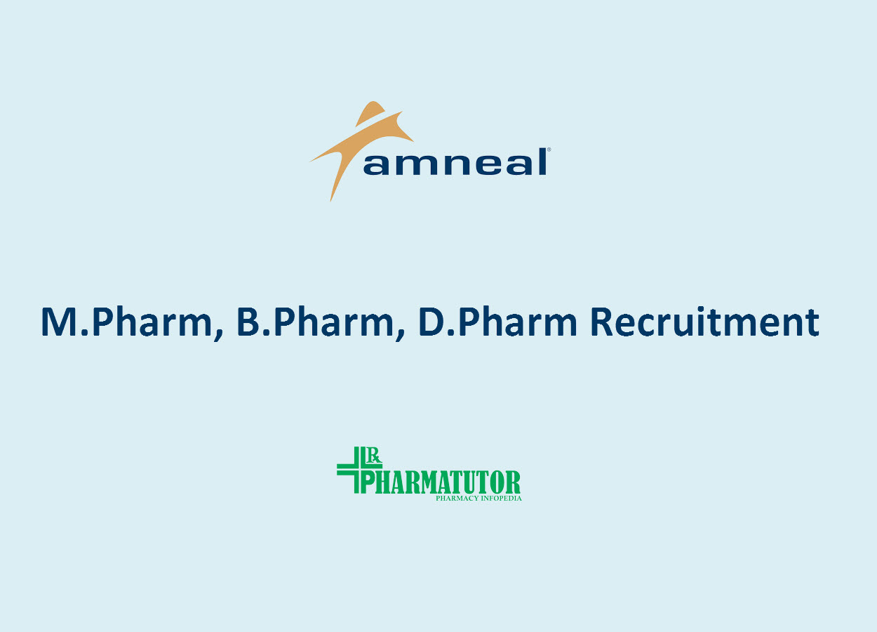 Job for M.Pharm, B.Pharm, D.Pharm at Amneal Pharmaceuticals