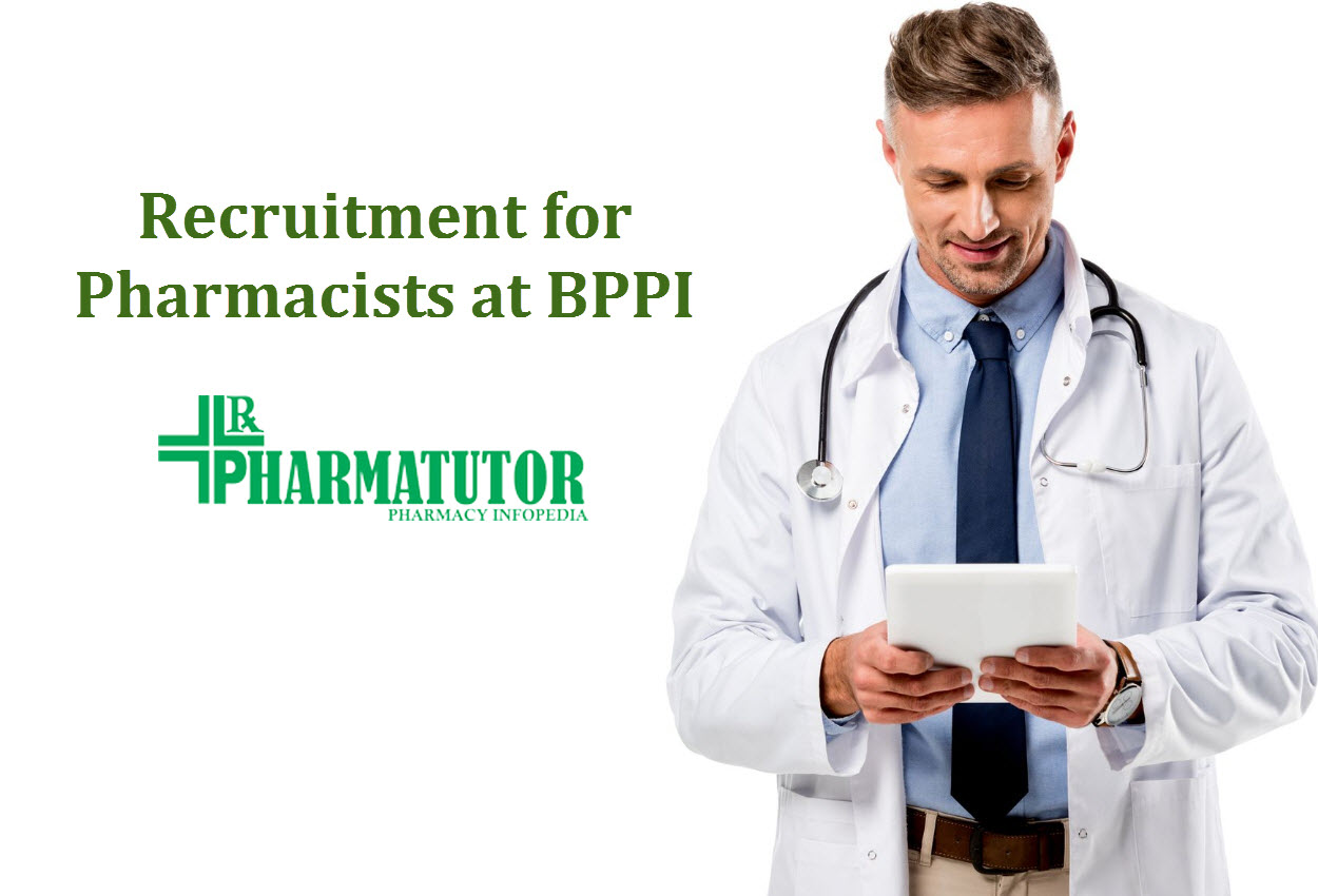 Recruitment for Pharmacists at BPPI - Government of India Job