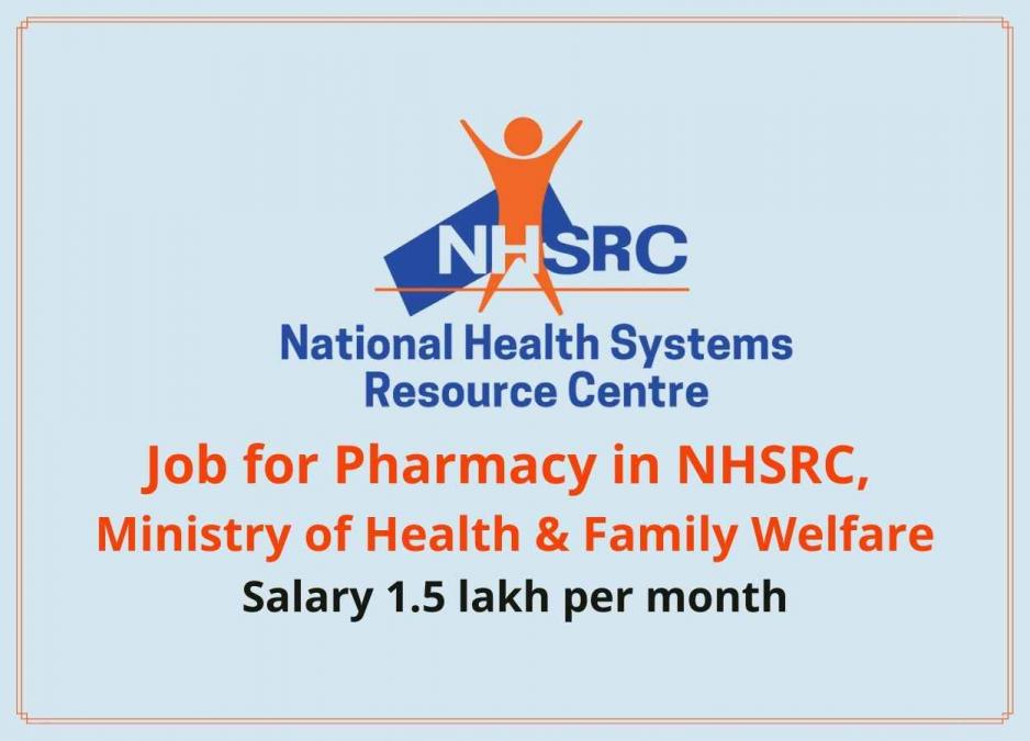 Job for Pharmacy candidates in NHSRC, Ministry of Health