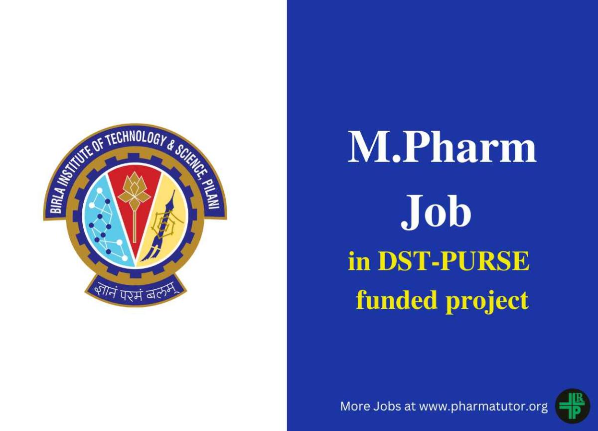 opportunity for mpharm in dst purse funded project at bits