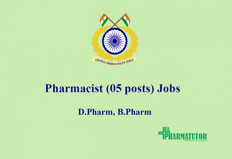 Job for Pharmacists in Central Reserve Police Force