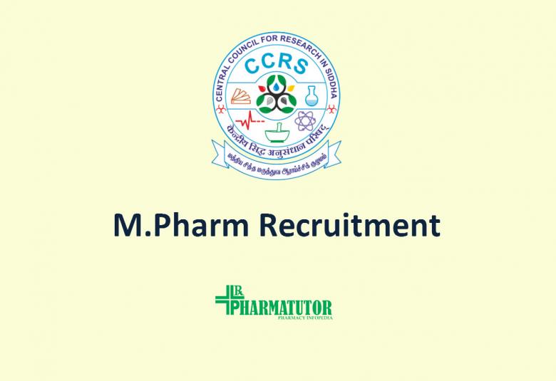 M.Pharm Recruitment in Siddha Central Research Institute