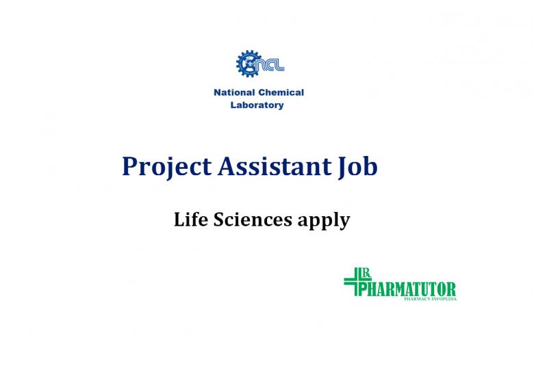 Vacancy for Project Assistant at National Chemical Laboratory