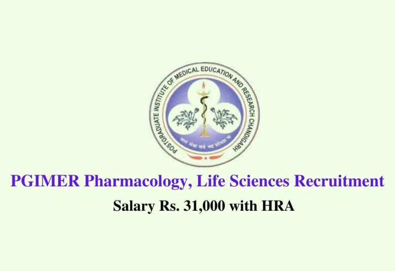 Pharmacology, Life Sciences Recruitment at PGIMER