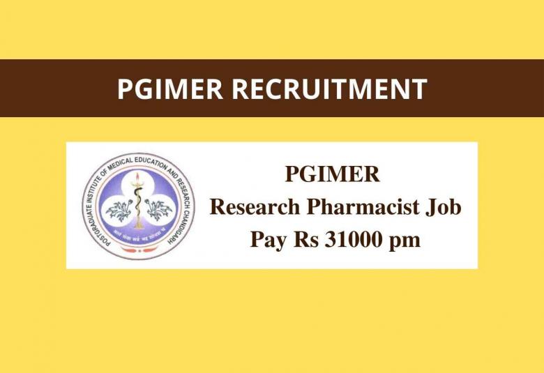 Apply as Research Pharmacist at PGIMER