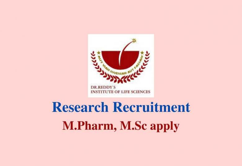Research Recruitment at Dr. Reddys Institute of Life Sciences