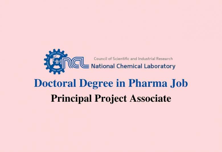 Online applications are invited for Principal Project Associate at National Chemical Laboratory