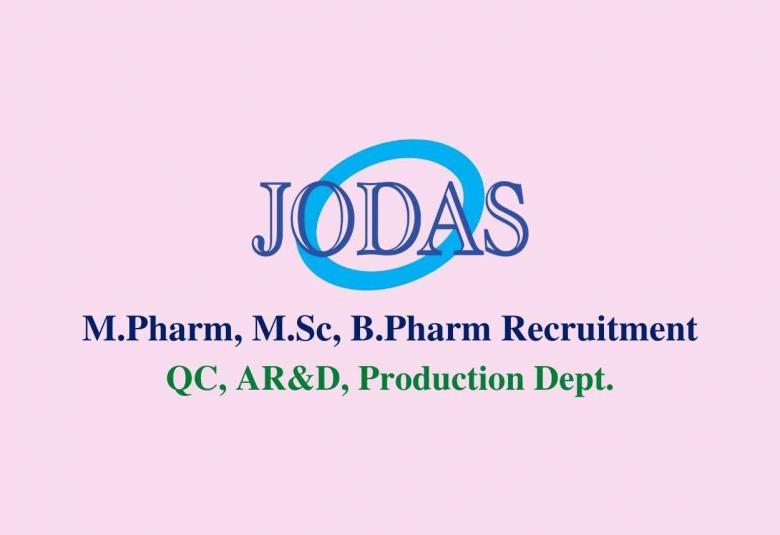 Walk in interview for M.Pharm, M.Sc, B.Pharm in QC, AR&D, Production at Jodas Expoim Pvt Ltd
