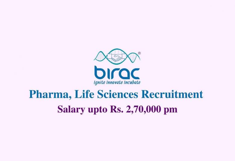 BIRAC Pharma, Life Sciences Recruitment