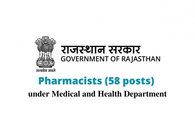 Job for Pharmacists under Medical and Health Department, Rajasthan