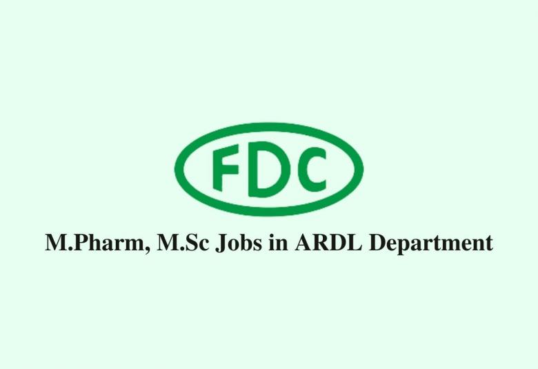 Walk in interview for M.Pharm, M.Sc in ARDL Department at FDC