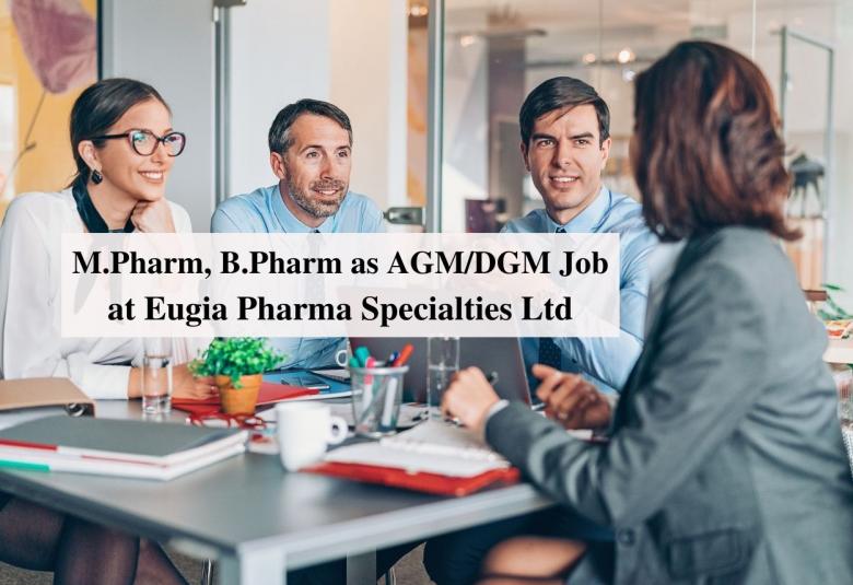 Eugia Pharma Specialties Ltd Jobs