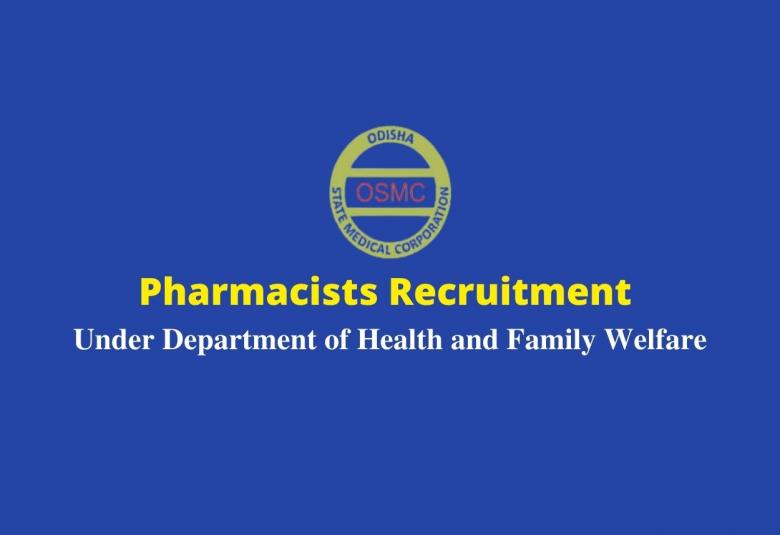 Pharmacists Job under Department of Health and Family Welfare