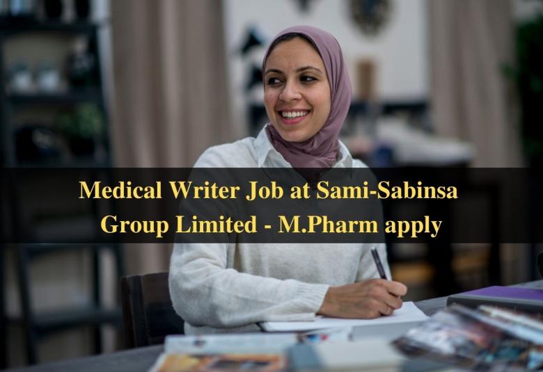 Work as Medical Writer at Sami-Sabinsa Group Limited