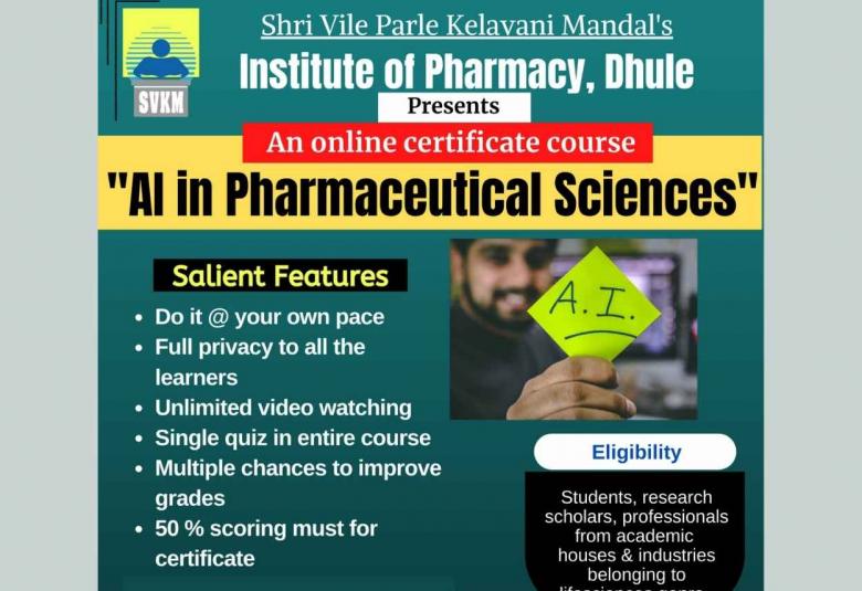 Online Course on Artificial Intelligence in Pharmaceutical Sciences at SVKMIP