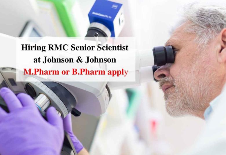 Hiring RMC Senior Scientist at Johnson and Johnson