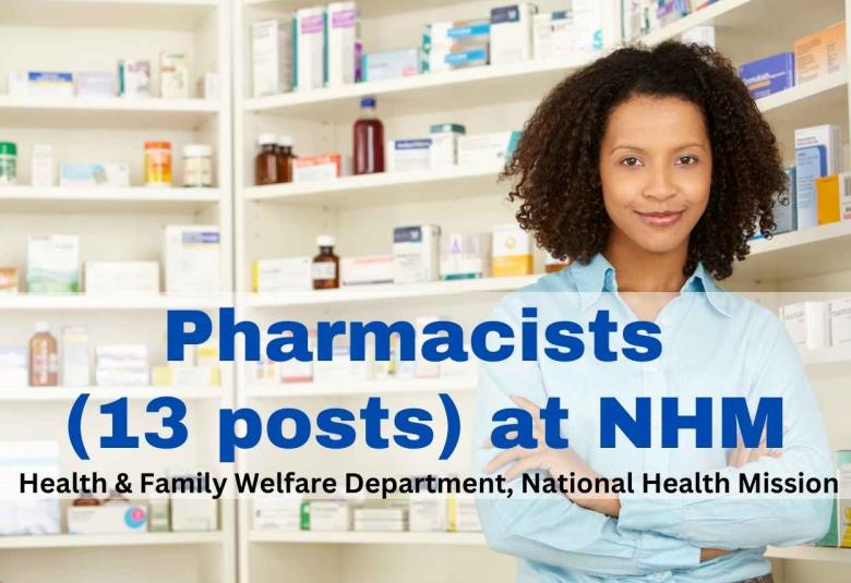 Job for Pharmacists (13 posts) at Health & Family Welfare Department