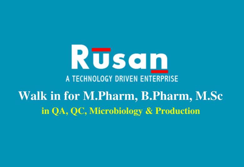 Rusan Pharma Jobs