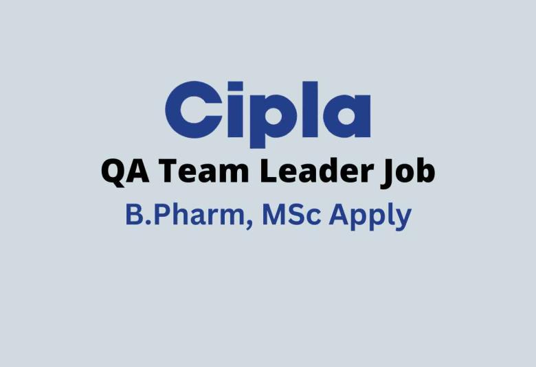 Work as QA Team Leader at Cipla