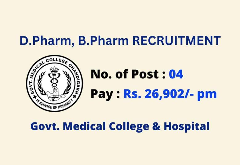 Job for D.Pharm, B.Pharm in Govt. Medical College & Hospital
