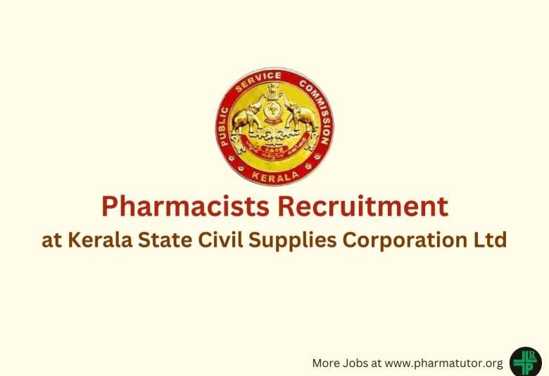 Job for Pharmacists at Kerala State Civil Supplies Corporation Ltd