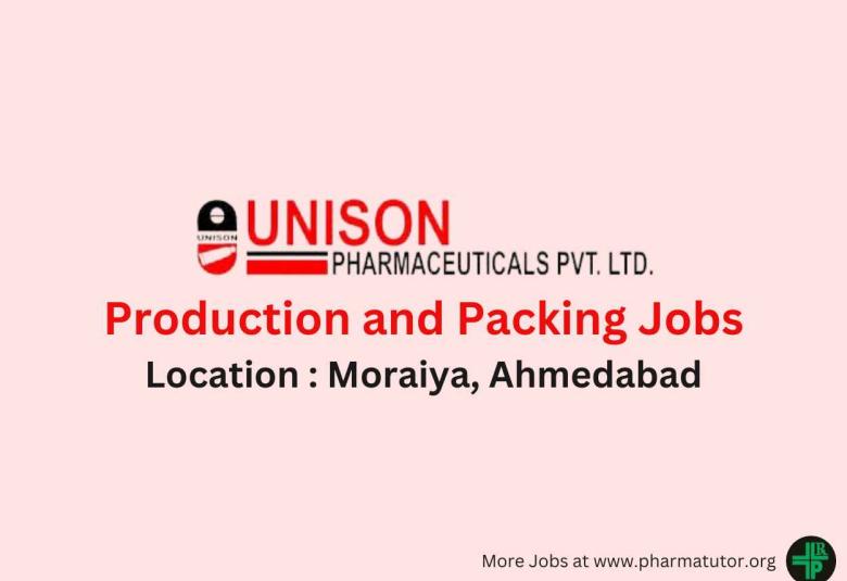 Production and Packing Jobs at Unison Pharmaceuticals