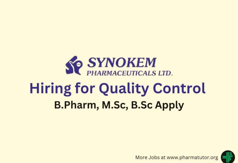 Hiring for Quality Control at Synokem Pharmaceuticals