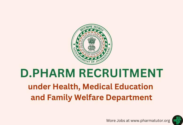 Vacancy for Diploma in Pharmacy under Health, Medical Education and Family Welfare Department