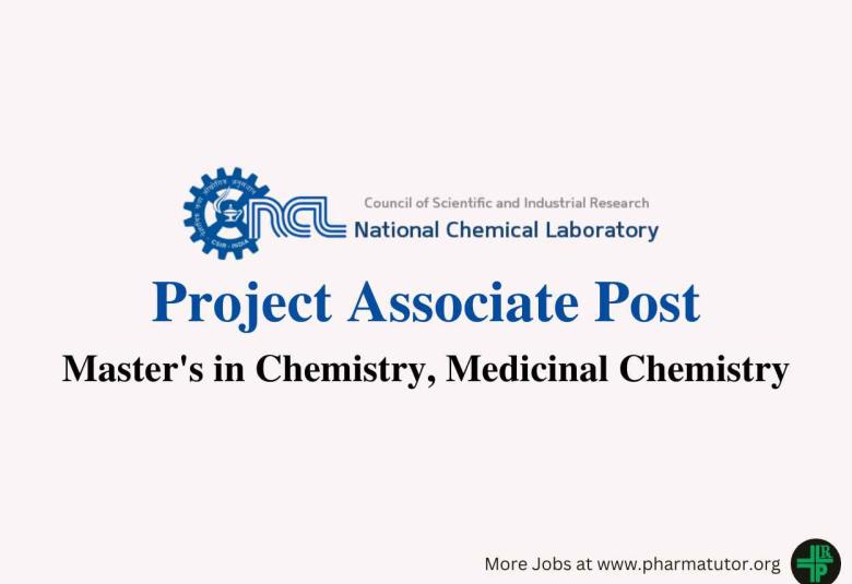 Applications are invited for Project Associate at National Chemical Laboratory
