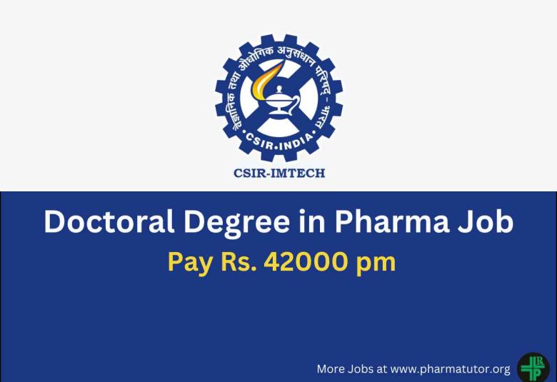 Career for Doctoral Degree in Pharma at IMTech