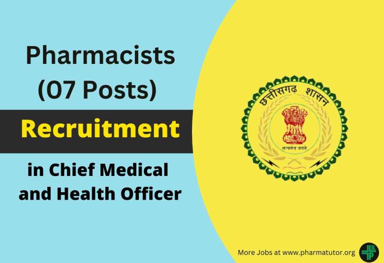 Job for Pharmacist in Chief Medical and Health Officer