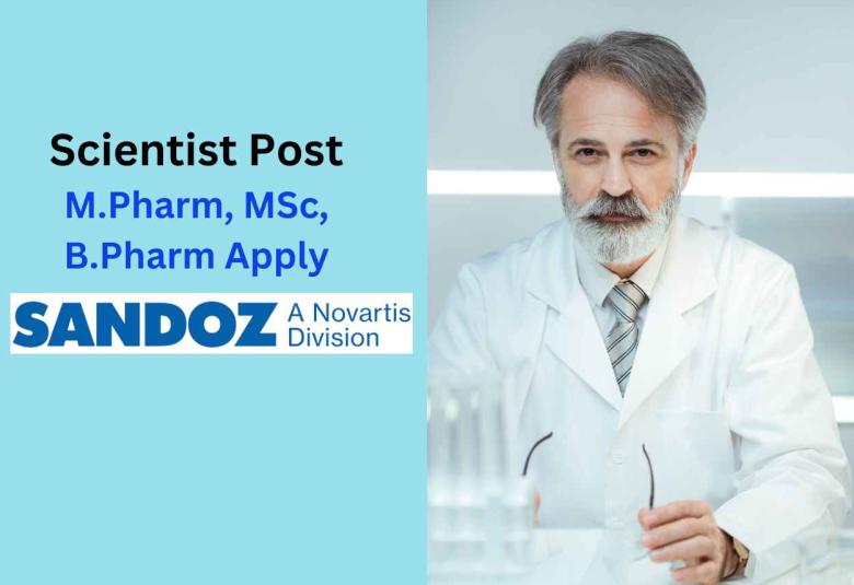 Opportunity for M.Pharm, MSc, B.Pharm as Scientist at Sandoz