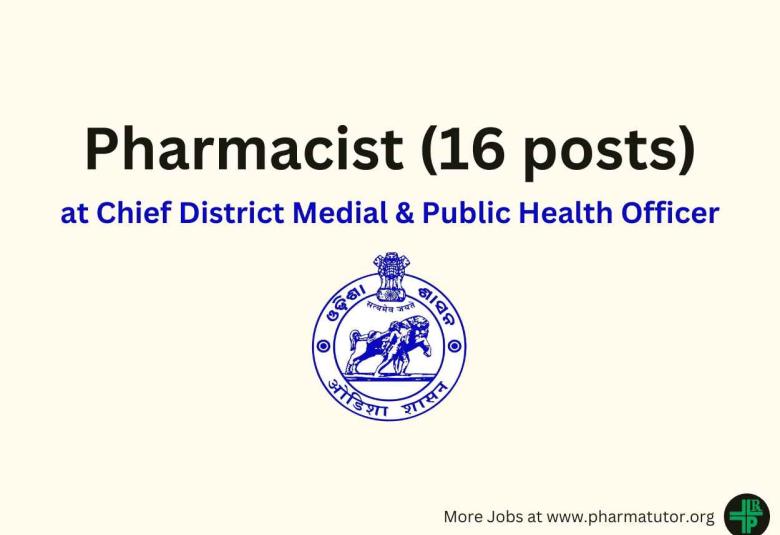 Recruitment for Consultant Pharmacist at Chief District Medial & Public Health Officer