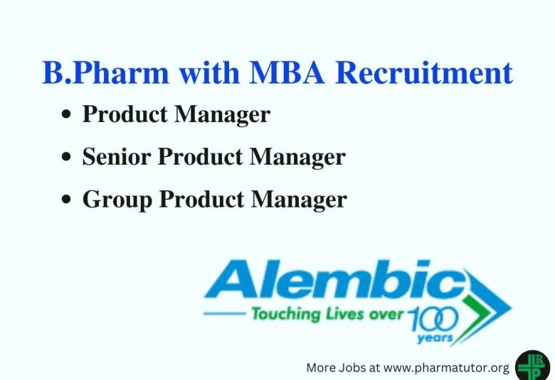 Alembic Pharma Hiring Product Manager
