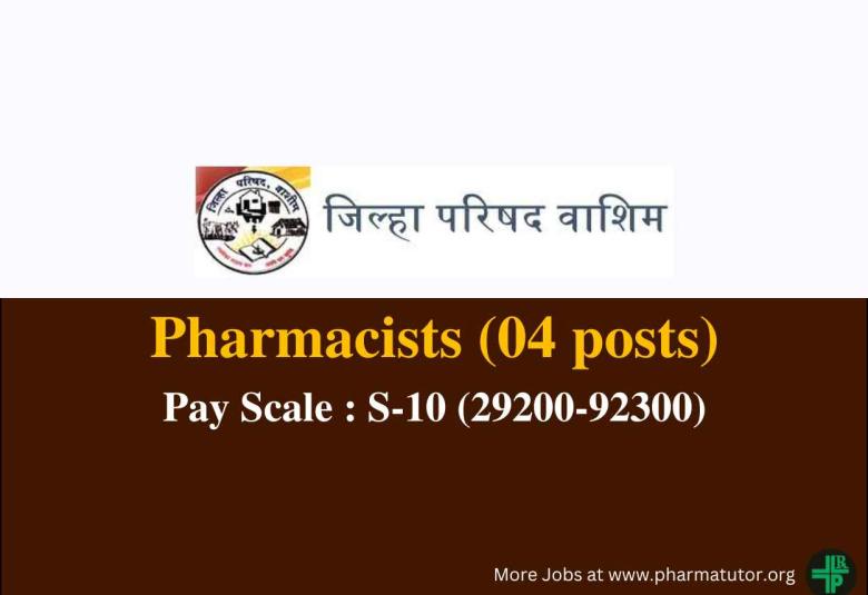 Vacancy for Pharmacists under Zilla Parishad, Washim