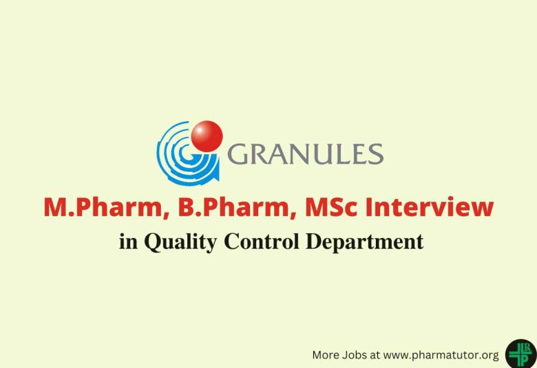 Walk In Drive for Quality Control at Granules India