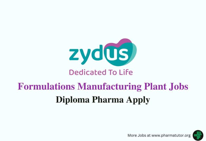 Walk in interview for Formulations Manufacturing plant at Zydus Lifesciences