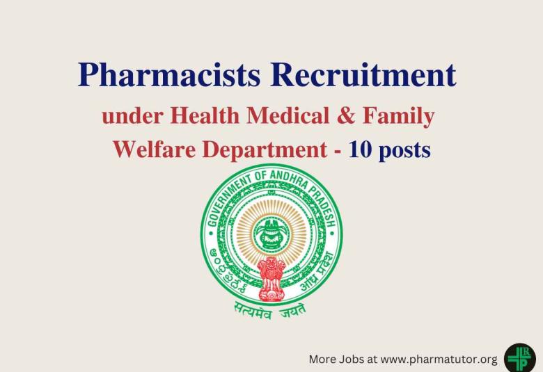 Job for Pharmacists under Health Medical & Family Welfare Department